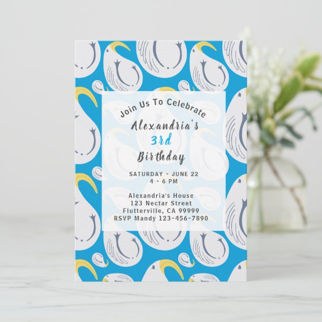 Invitación Fiesta de cumpleaños de Albatross (Anverso de pie)