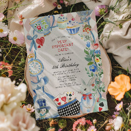 Invitación Fiesta de cumpleaños de Alicia en el país de las m