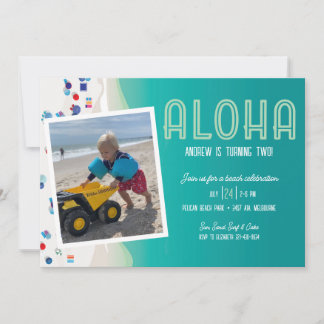 Invitación Fiesta de cumpleaños de Aloha Summer Beach