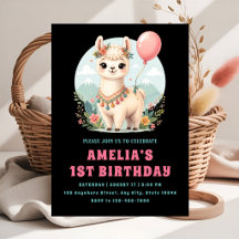 Fiesta de Cumpleaños de Alpaca Floral