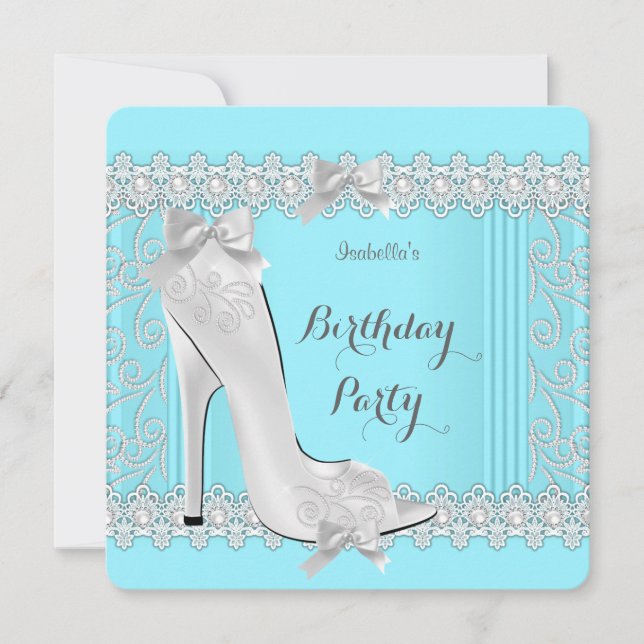 Invitación Fiesta de cumpleaños de alto talón de Diamond Dama (Anverso)
