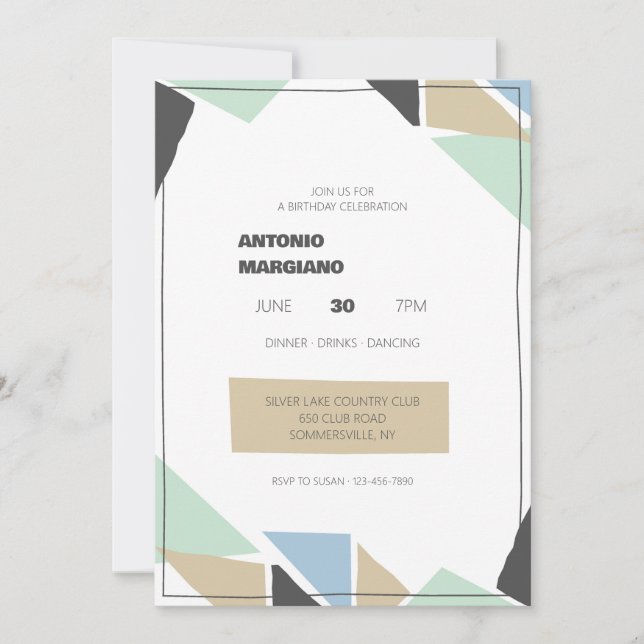 Invitación Fiesta de cumpleaños de ángeles (Anverso)