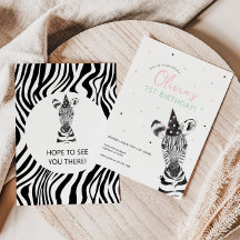 Fiesta de cumpleaños de animales de cebra