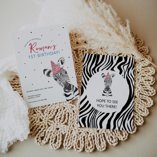 Invitación Fiesta de cumpleaños de animales de cebra (Subido por el creador)