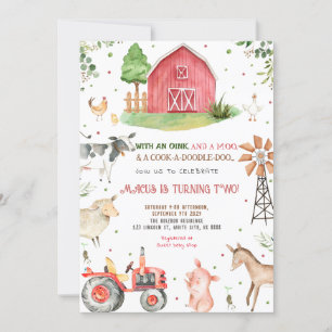 Invitación Fiesta de cumpleaños de animales de granja