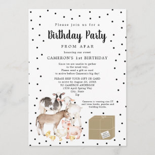 Invitación Fiesta de cumpleaños de animales de granja desde l