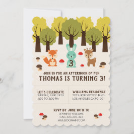 Invitación Fiesta de cumpleaños de animales de la Selva Cute 