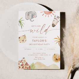 Invitación Fiesta de cumpleaños de animales de la selva SAFAR