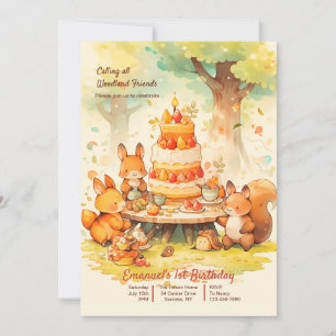 Invitación Fiesta de cumpleaños de animales forestales