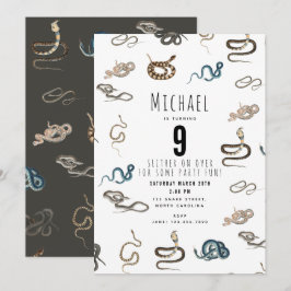 Invitación Fiesta de cumpleaños de animales Reptiles de Serpi