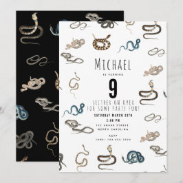 Invitación Fiesta de cumpleaños de animales Reptiles de Serpi