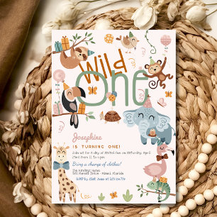 Invitación Fiesta de cumpleaños de animales safari para niños