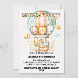 Invitación Fiesta de cumpleaños de animales salvajes aventure