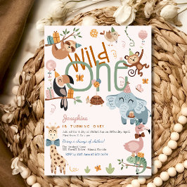 Invitación Fiesta de cumpleaños de animales salvajes de safar