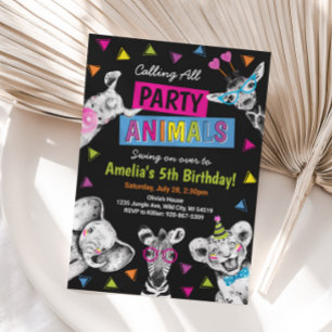 Invitación Fiesta de Cumpleaños de Animales Salvajes Safari