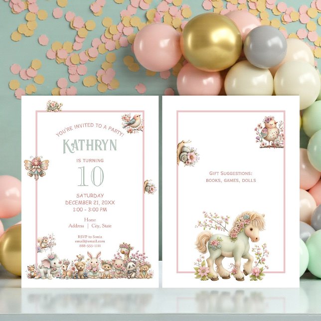 Invitación Fiesta de Cumpleaños de Animalitos Boho Adorable (Subido por el creador)