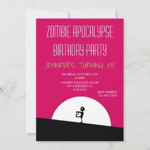 Invitación Fiesta de Cumpleaños de Apocalipsis Zombie