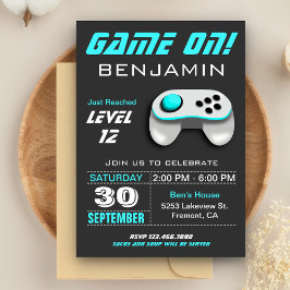 Invitación Fiesta de Cumpleaños de Aqua Kids de Videojuegos M