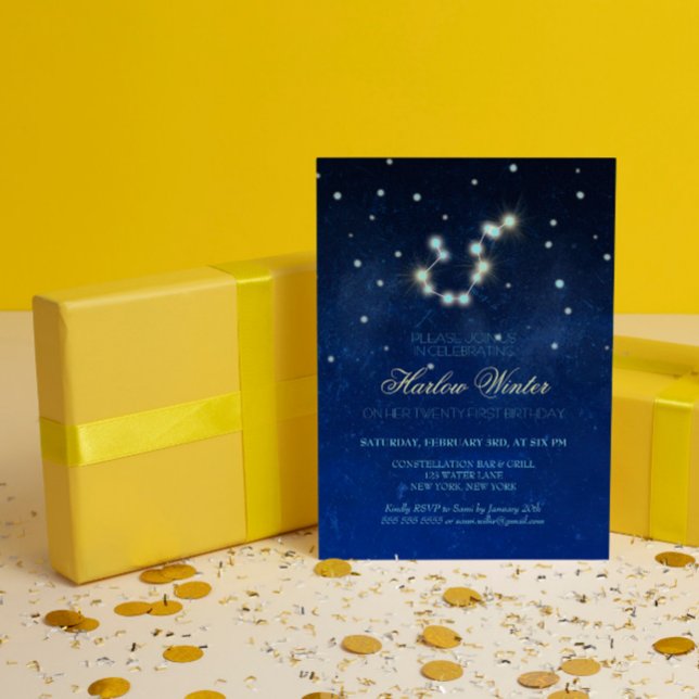 Invitación Fiesta de cumpleaños de Aquarius Constellation (Subido por el creador)