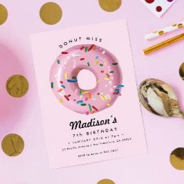 Invitación Fiesta de cumpleaños de Arcoiris Rosado