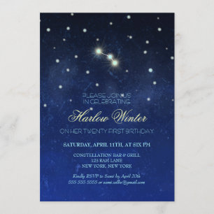 Invitación Fiesta de cumpleaños de Aries Constellation