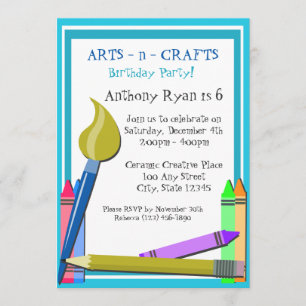 Invitación Fiesta de cumpleaños de arte