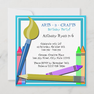 Invitación Fiesta de cumpleaños de arte