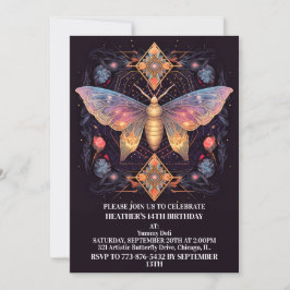 Invitación Fiesta de cumpleaños de arte de mariposa creativa