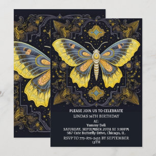 Invitación Fiesta de cumpleaños de arte de mariposa creativa 