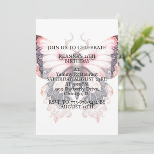 Invitación Fiesta de cumpleaños de arte de mariposa creativa 