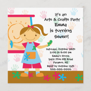 Invitación Fiesta de cumpleaños de artes y oficios