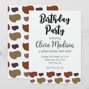 Invitación Fiesta de Cumpleaños de Artista Abstracto Colorido