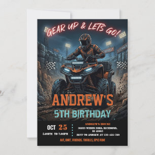 Invitación Fiesta de cumpleaños de ATV de 4 ruedas personaliz