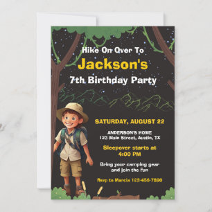 Invitación Fiesta de cumpleaños de aventura al aire libre con
