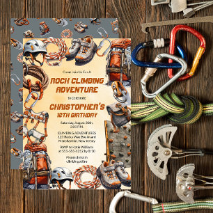 Invitación Fiesta de cumpleaños de aventura de escalada de ro