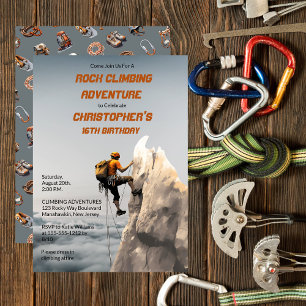 Invitación Fiesta de cumpleaños de aventura de escalada de ro
