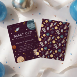 Invitación Fiesta de Cumpleaños de Aventura Espacial para Niñ