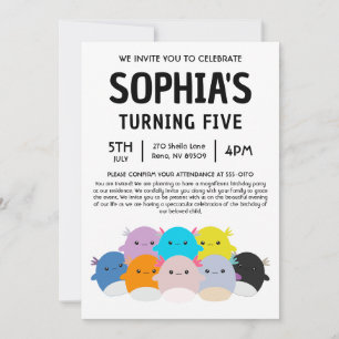 Invitación Fiesta de cumpleaños de Axolotl Squishmallow