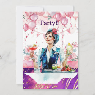 Invitación Fiesta de cumpleaños de azafata
