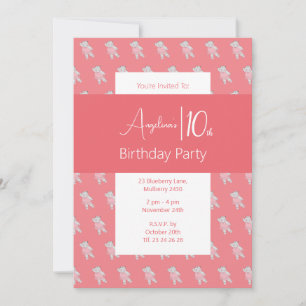 Invitación Fiesta de Cumpleaños de Bailarina Hipopótamo Meloc