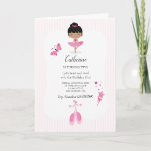 Invitación Fiesta de Cumpleaños de Bailarina Rosa
