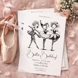 Invitación Fiesta de Cumpleaños de Baile de Niñas de Ballet