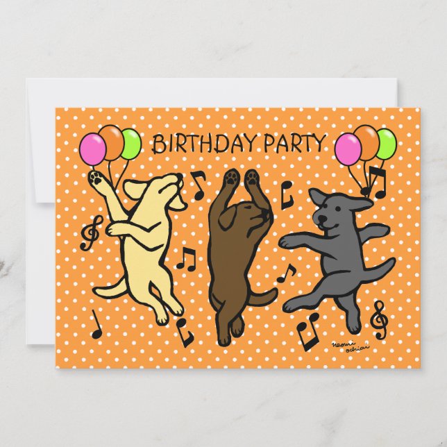 Invitación Fiesta de cumpleaños de baile feliz del trío de (Anverso)