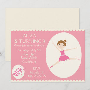 Invitación Fiesta de cumpleaños de Ballerina Rosa