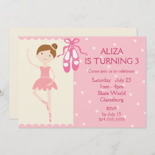 Invitación Fiesta de cumpleaños de Ballerina Rosa