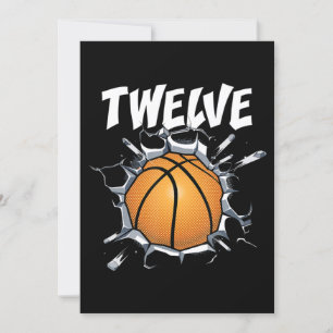 Invitación Fiesta de cumpleaños de baloncesto de 12 años chic