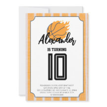 Fiesta de Cumpleaños de Baloncesto de Rayas Naranj