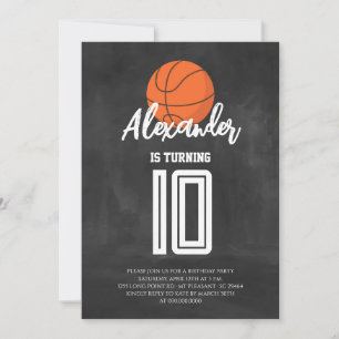 Invitación Fiesta de Cumpleaños de Baloncesto en Pizarra
