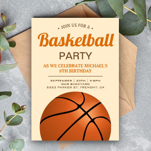 Invitación Fiesta de Cumpleaños de Baloncesto para Niños