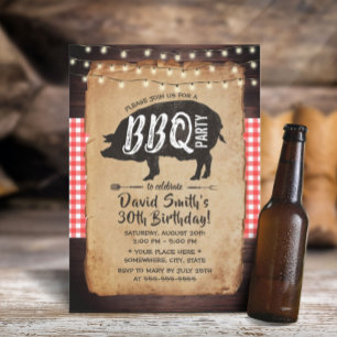 Invitación Fiesta de cumpleaños de barbacoa en el patio trase